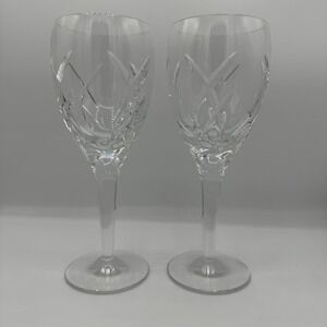 SET OF 2 WATERFORD JOHN ROCHA SIGNATURE 8.25 INCHES TALL WHITE WINE STEM GLASSES
